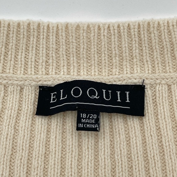 Eloquii Sz 18/20 Sleeveless Sweater Ribbed Midi Dress Cream Neutral Stretchy - Picture 9 of 14